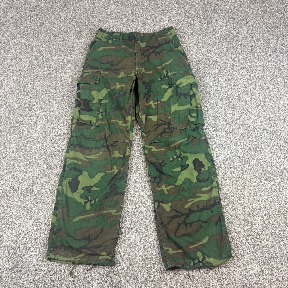 Vintage 60s ERDL Camo Jungle Pants Size Small Reg Vietnam Ripstop 1969 Poplin